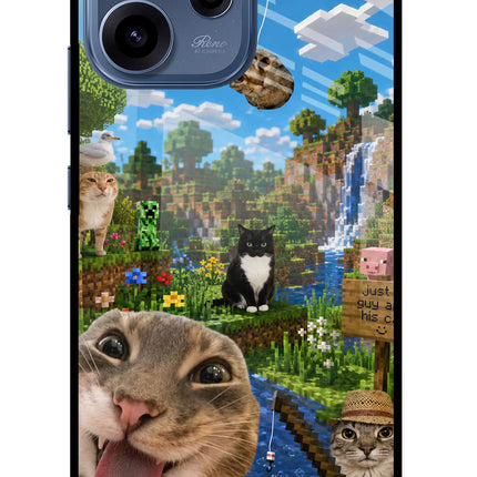 Minecraft Cat Chaos Oppo Reno15c 5G Glass Case Back Cover by Casekaro