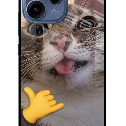 Silly Cat Call Oppo Reno15c 5G Glass Case Back Cover by Casekaro