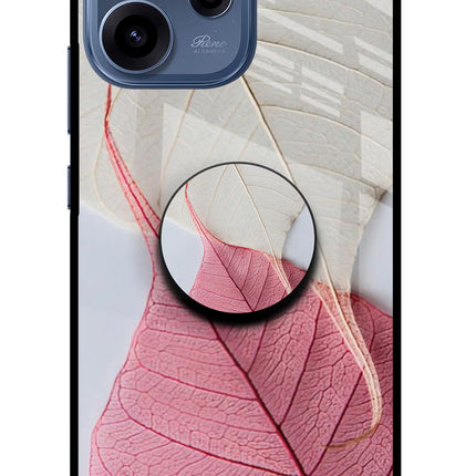 White Pink Leaf Oppo Reno15c 5G Pop Case by Casekaro