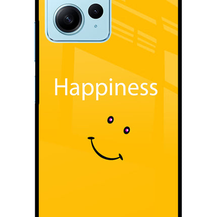 Happiness With Smiley Redmi Note 12 4G Glass Case Back Cover by Casekaro