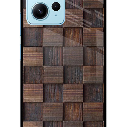 Wooden Cube Design Redmi Note 12 4G Glass Case Back Cover by Casekaro