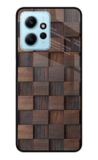 Wooden Cube Design Redmi Note 12 4G Glass Case Back Cover by Casekaro