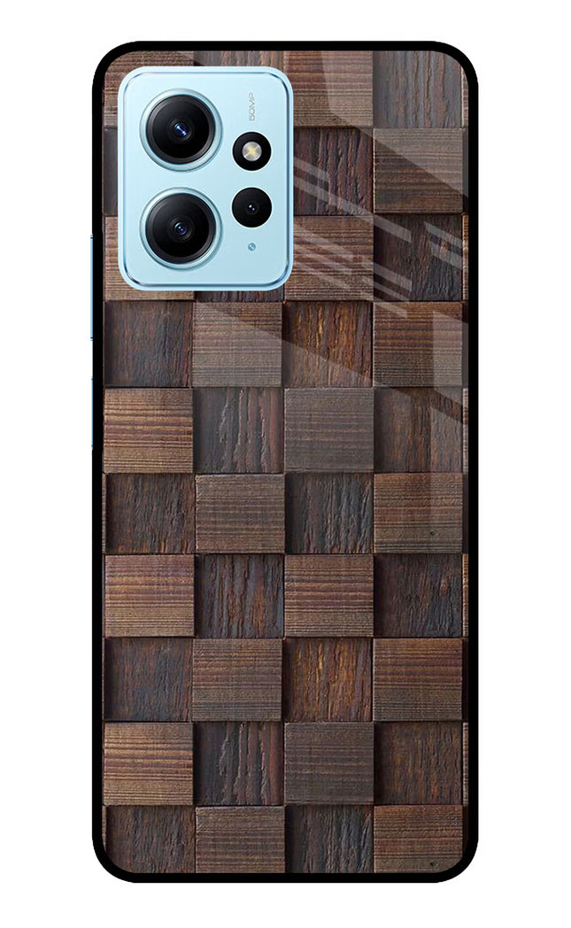 Wooden Cube Design Redmi Note 12 4G Glass Case Back Cover by Casekaro