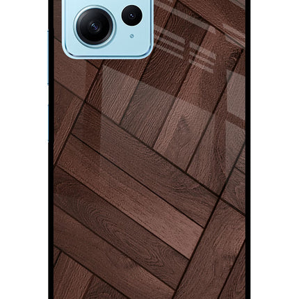 Wooden Texture Design Redmi Note 12 4G Glass Case Back Cover by Casekaro
