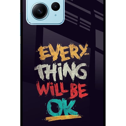 Everything Will Be Ok Redmi Note 12 4G Glass Case Back Cover by Casekaro
