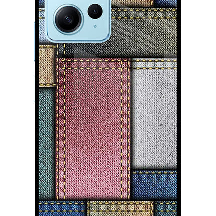 Multicolor Jeans Redmi Note 12 4G Glass Case Back Cover by Casekaro