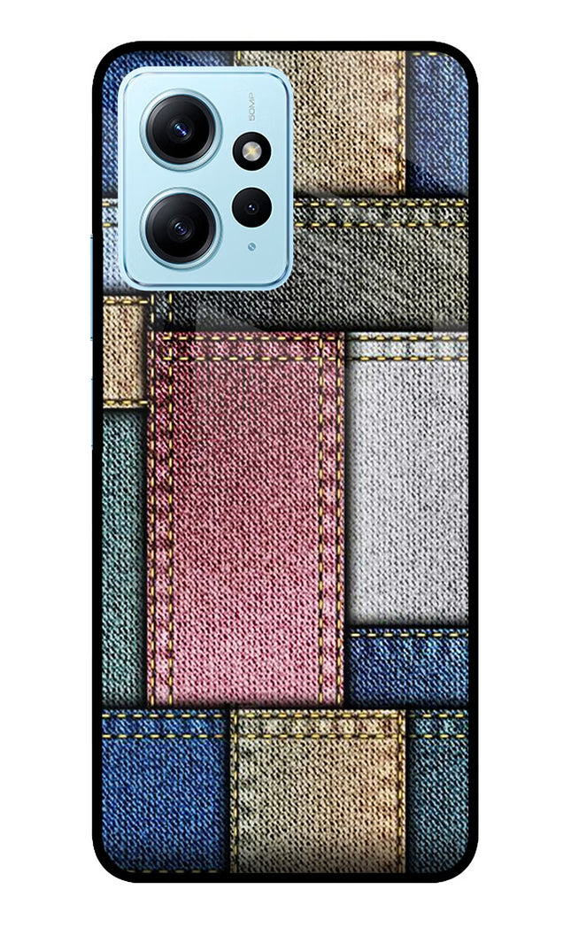 Multicolor Jeans Redmi Note 12 4G Glass Case Back Cover by Casekaro