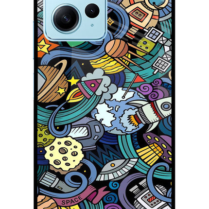 Space Abstract Redmi Note 12 4G Glass Case Back Cover by Casekaro