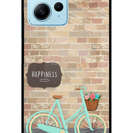Happiness Artwork Redmi Note 12 4G Glass Case Back Cover by Casekaro
