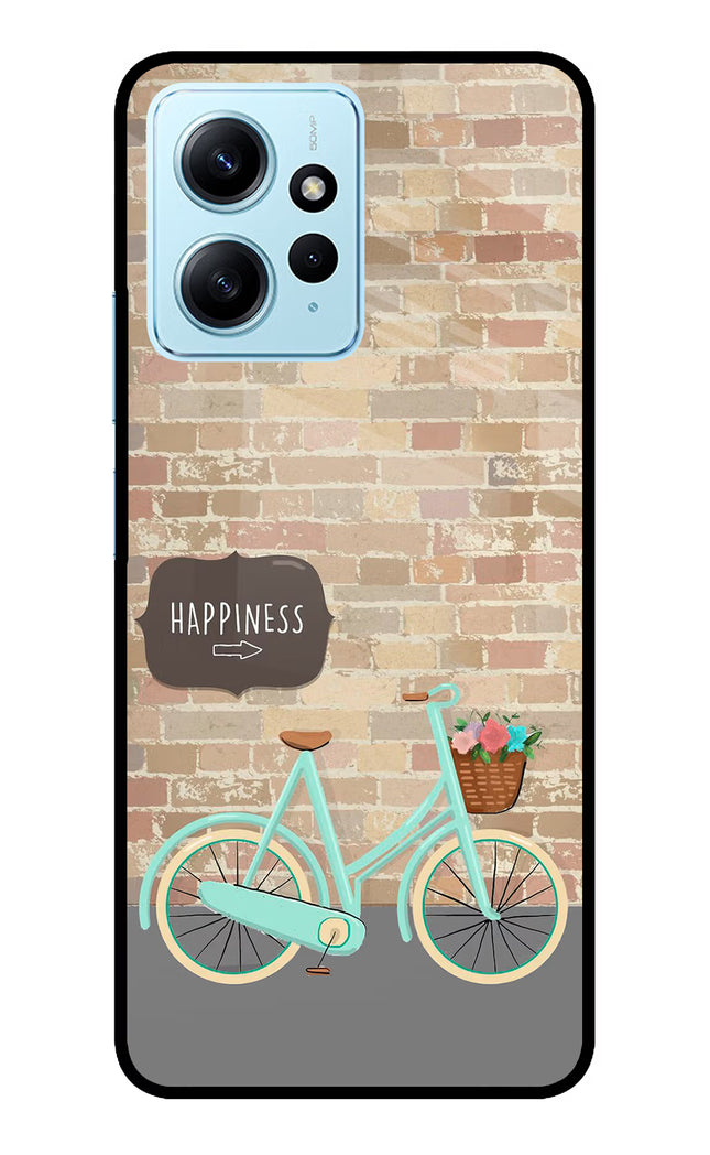 Happiness Artwork Redmi Note 12 4G Glass Case Back Cover by Casekaro
