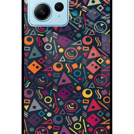 Geometric Abstract Redmi Note 12 4G Glass Case Back Cover by Casekaro