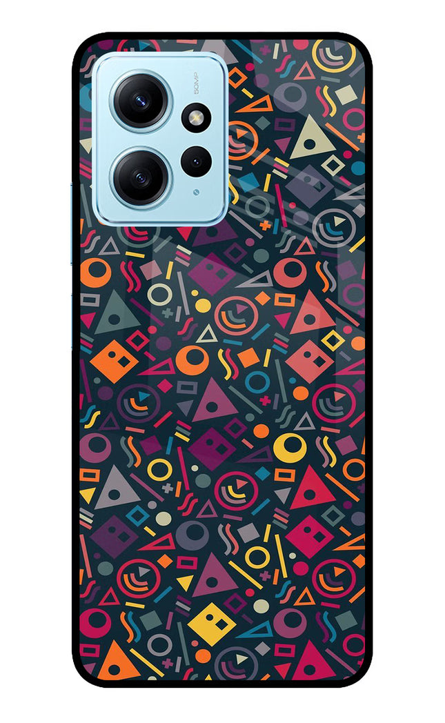 Geometric Abstract Redmi Note 12 4G Glass Case Back Cover by Casekaro