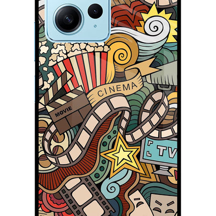 Cinema Abstract Redmi Note 12 4G Glass Case Back Cover by Casekaro