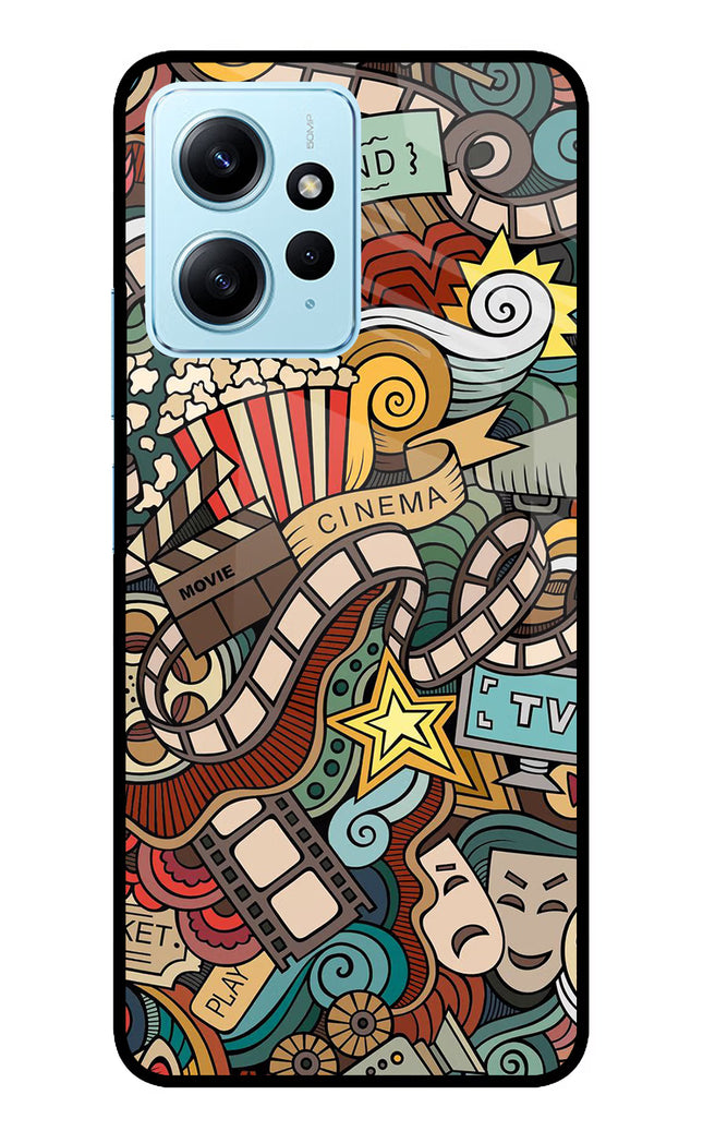 Cinema Abstract Redmi Note 12 4G Glass Case Back Cover by Casekaro