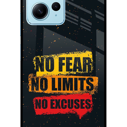 No Fear No Limits No Excuse Redmi Note 12 4G Glass Case Back Cover by Casekaro