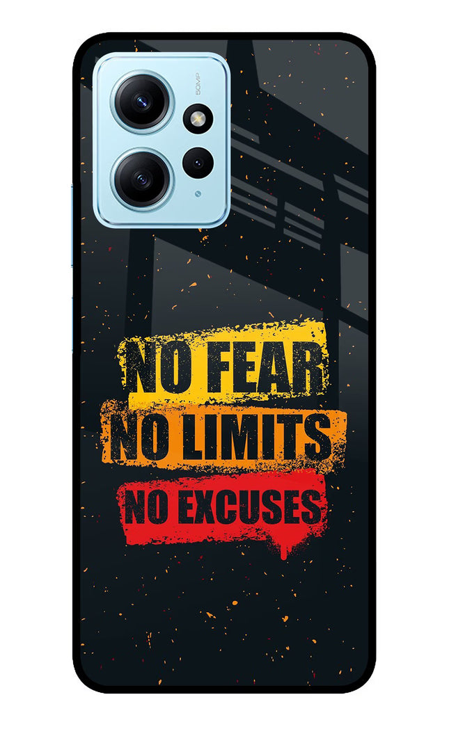 No Fear No Limits No Excuse Redmi Note 12 4G Glass Case Back Cover by Casekaro