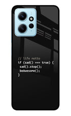 Life Motto Code Redmi Note 12 4G Glass Case Back Cover by Casekaro