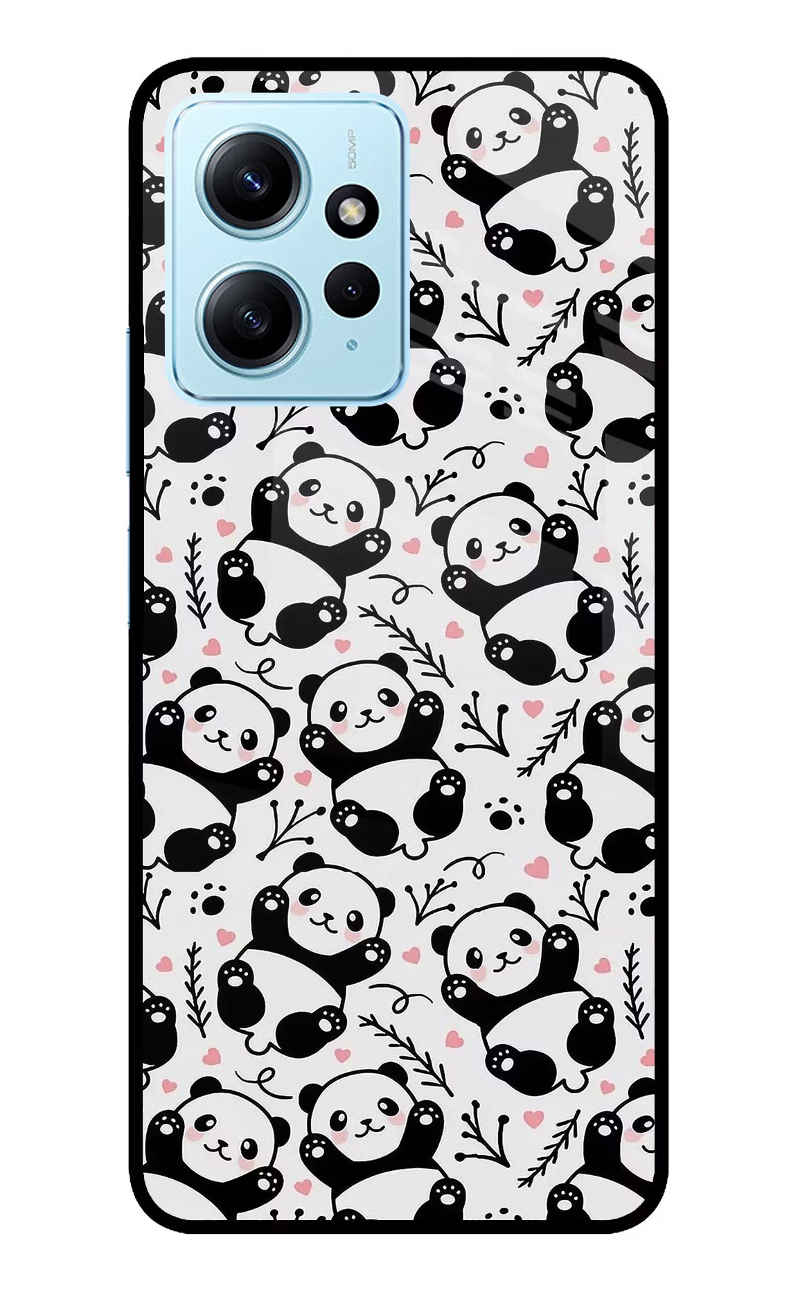 Cute Panda Redmi Note 12 4G Glass Case