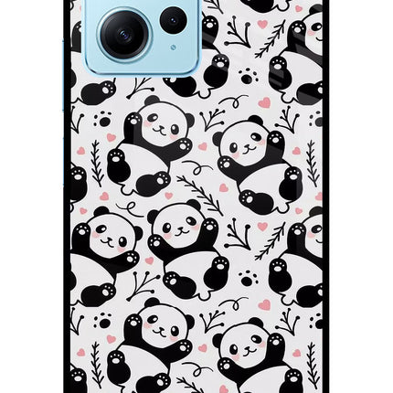 Cute Panda Redmi Note 12 4G Glass Case Back Cover by Casekaro