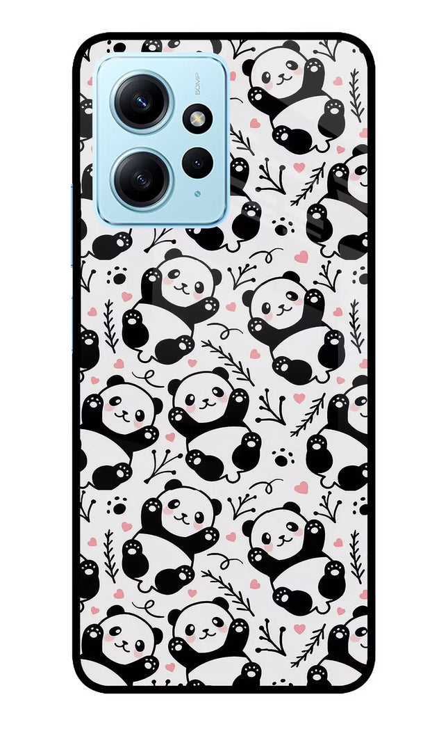 Cute Panda Redmi Note 12 4G Glass Case Back Cover by Casekaro