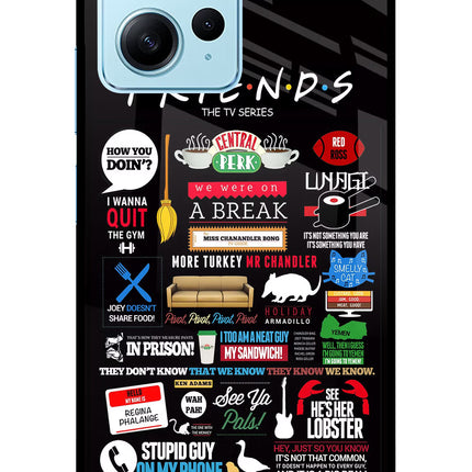 FRIENDS Redmi Note 12 4G Glass Case Back Cover by Casekaro