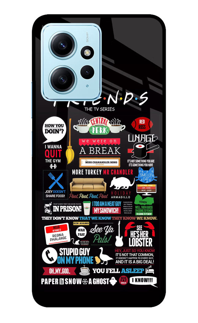 FRIENDS Redmi Note 12 4G Glass Case Back Cover by Casekaro