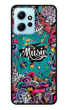 Music Graffiti Redmi Note 12 4G Glass Case Back Cover by Casekaro