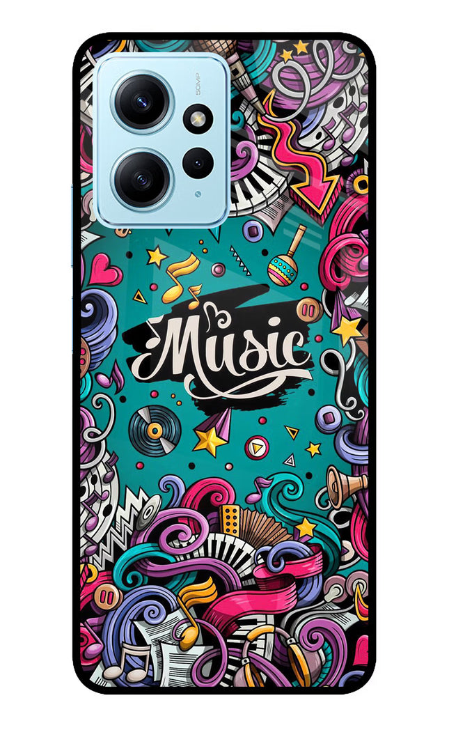 Music Graffiti Redmi Note 12 4G Glass Case Back Cover by Casekaro