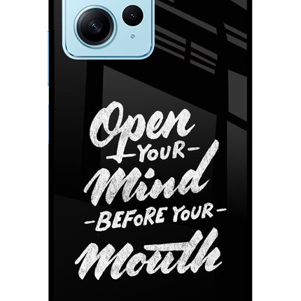 Open Your Mind Before Your Mouth Redmi Note 12 4G Glass Case Back Cover by Casekaro