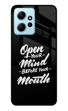 Open Your Mind Before Your Mouth Redmi Note 12 4G Glass Case Back Cover by Casekaro