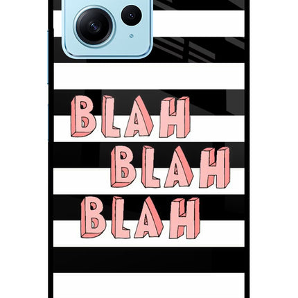 Blah Blah Blah Redmi Note 12 4G Glass Case Back Cover by Casekaro