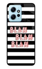 Blah Blah Blah Redmi Note 12 4G Glass Case Back Cover by Casekaro