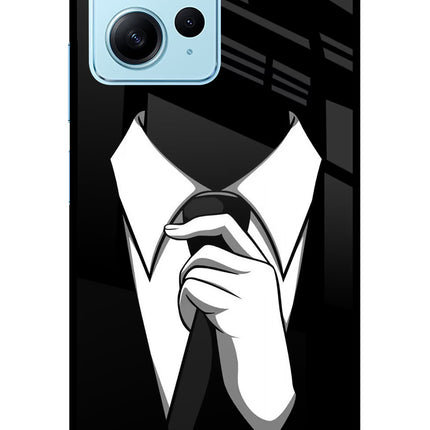 Black Tie Redmi Note 12 4G Glass Case Back Cover by Casekaro