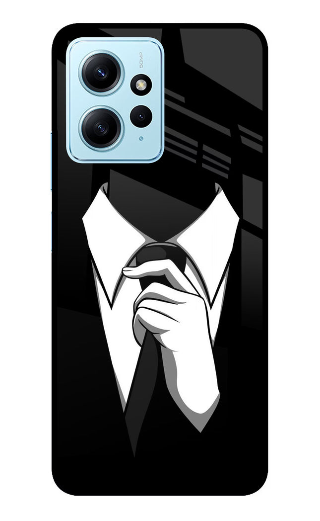 Black Tie Redmi Note 12 4G Glass Case Back Cover by Casekaro