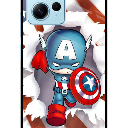 Captain America Redmi Note 12 4G Glass Case Back Cover by Casekaro