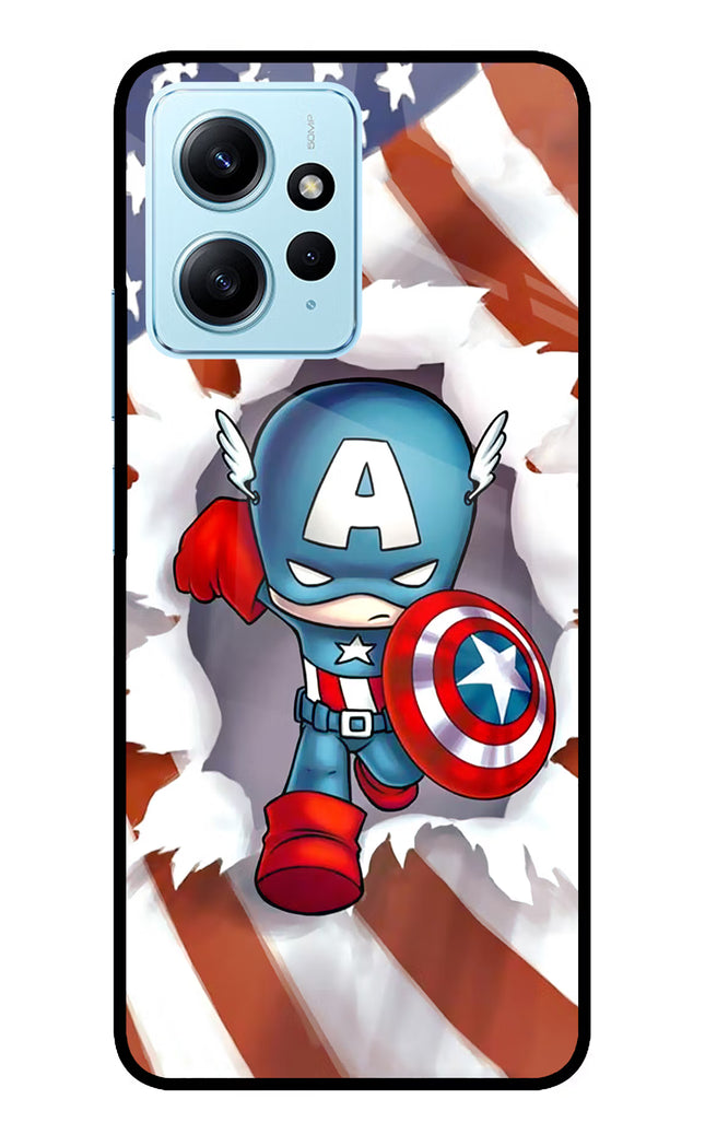 Captain America Redmi Note 12 4G Glass Case Back Cover by Casekaro