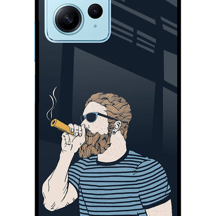 Smoking Redmi Note 12 4G Glass Case Back Cover by Casekaro