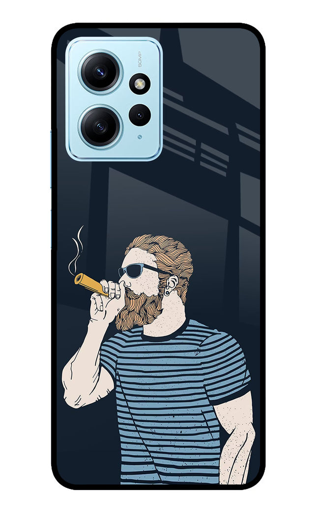 Smoking Redmi Note 12 4G Glass Case Back Cover by Casekaro