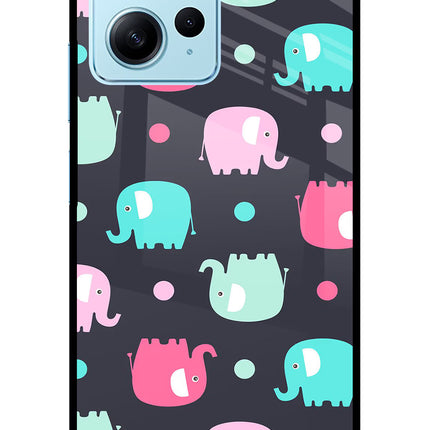 Elephants Redmi Note 12 4G Glass Case Back Cover by Casekaro