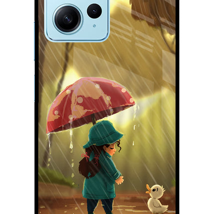 Rainy Day Redmi Note 12 4G Glass Case Back Cover by Casekaro