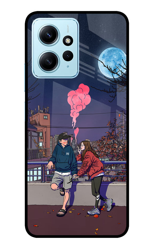 Chilling Couple Redmi Note 12 4G Glass Case Back Cover by Casekaro