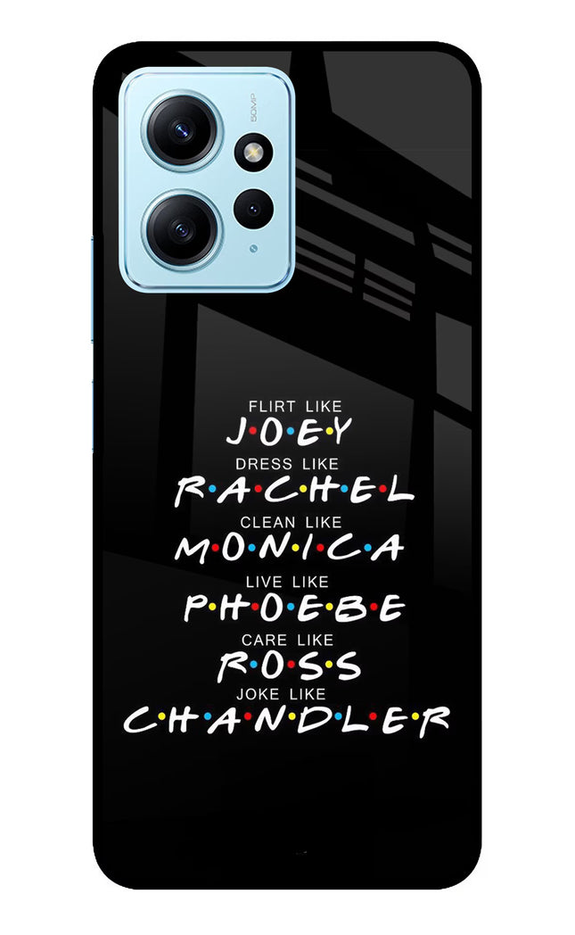 FRIENDS Character Redmi Note 12 4G Glass Case Back Cover by Casekaro