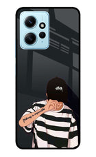 Aesthetic Boy Redmi Note 12 4G Glass Case Back Cover by Casekaro