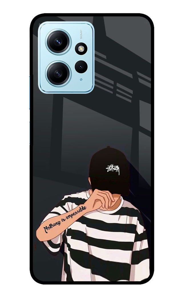 Aesthetic Boy Redmi Note 12 4G Glass Case Back Cover by Casekaro