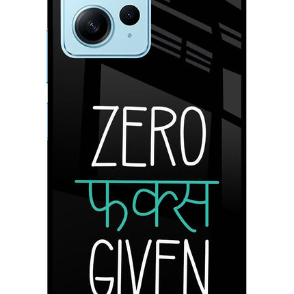 Zero Fucks Given Redmi Note 12 4G Glass Case Back Cover by Casekaro