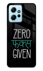Zero Fucks Given Redmi Note 12 4G Glass Case Back Cover by Casekaro