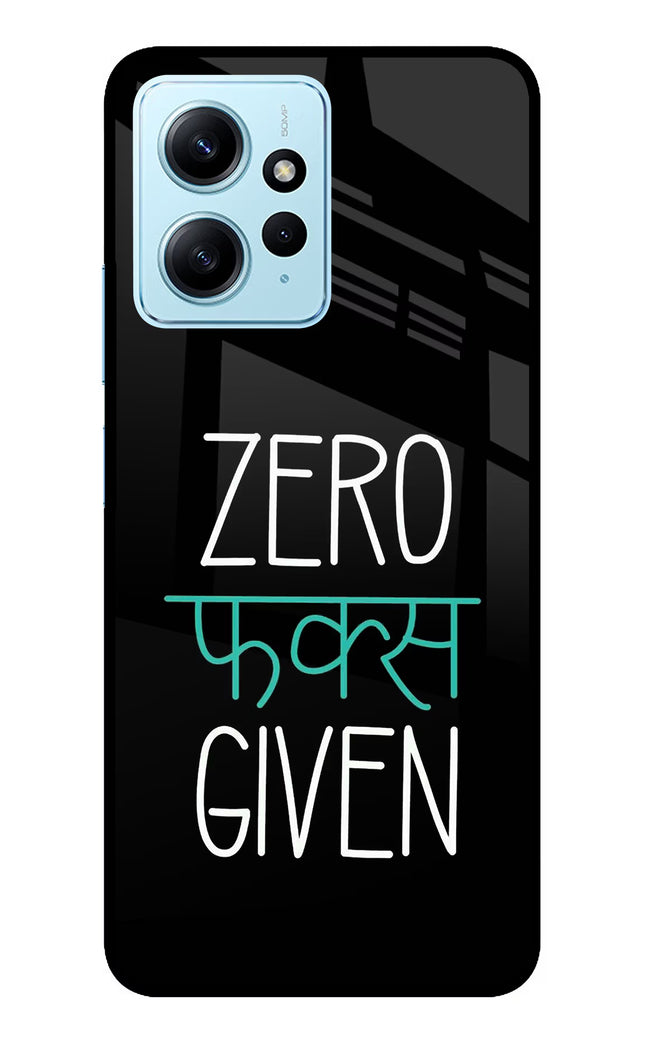 Zero Fucks Given Redmi Note 12 4G Glass Case Back Cover by Casekaro
