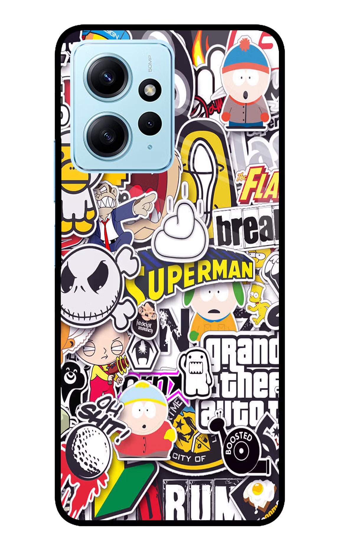 Sticker Bomb Redmi Note 12 4G Glass Case