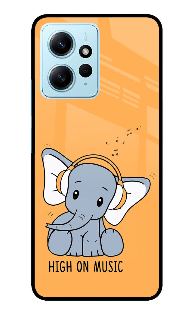 High On Music Redmi Note 12 4G Glass Case Back Cover by Casekaro