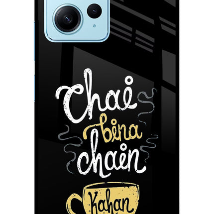 Chai Bina Chain Kaha Re Redmi Note 12 4G Glass Case Back Cover by Casekaro